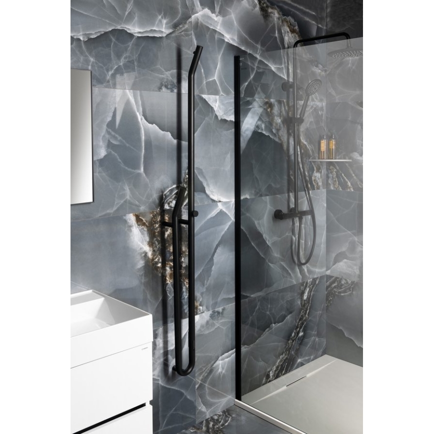 Sapho - Elektrische handdoekdroger met timer DUOPASSO 45W 170x12 cm mat zwart