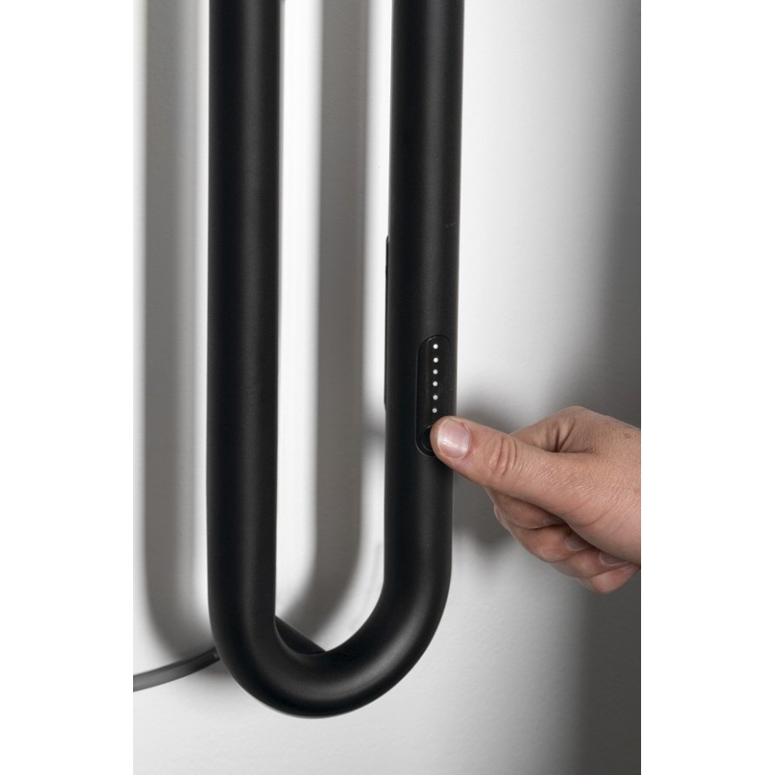Sapho - Elektrische handdoekdroger met timer DUOPASSO 45W 170x12 cm mat zwart