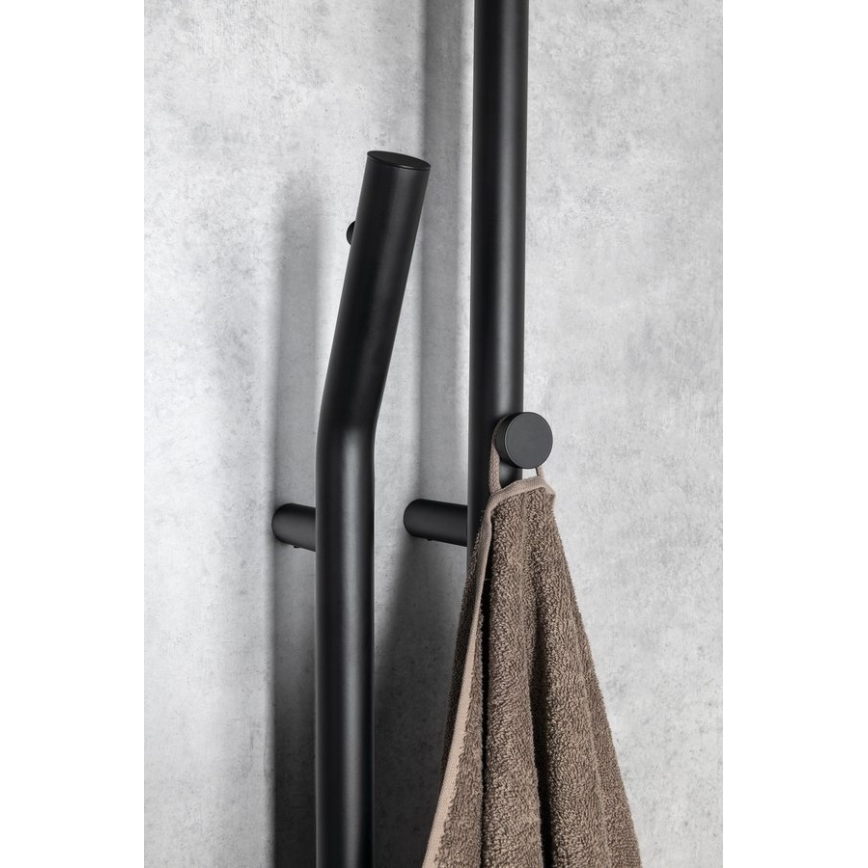 Sapho - Elektrische handdoekdroger met timer DUOPASSO 45W 170x12 cm mat zwart