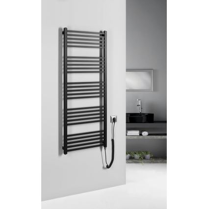 Sapho - Elektrische handdoekdroger METRO-E 500W 134x50 cm mat zwart