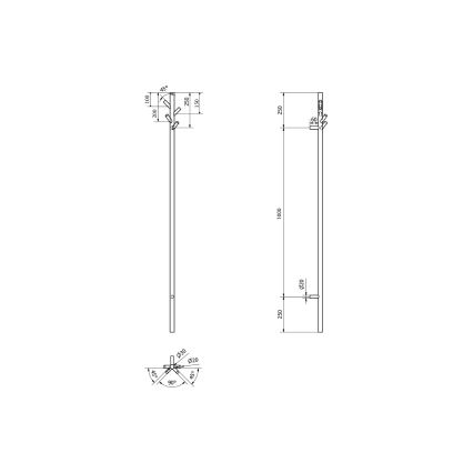 Sapho - Elektrische handdoekdroger PASADOR 30W 150x15 cm mat zwart