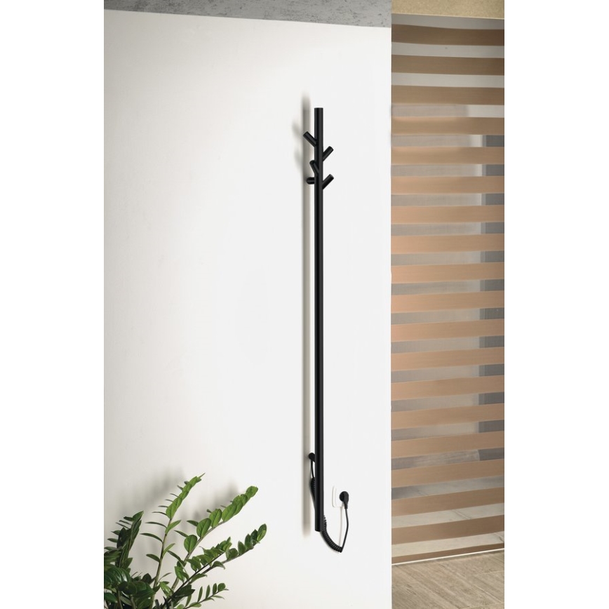 Sapho - Elektrische handdoekhouder PASADOR 30W/230V 150 cm mat zwart