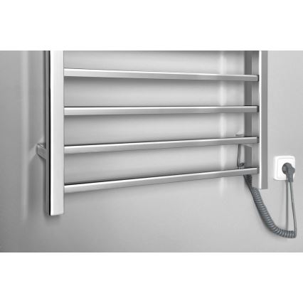 Sapho - Elektrische handdoekradiator ESKINADO 130 W 150 x 60 cm rvs/glanzend chroom