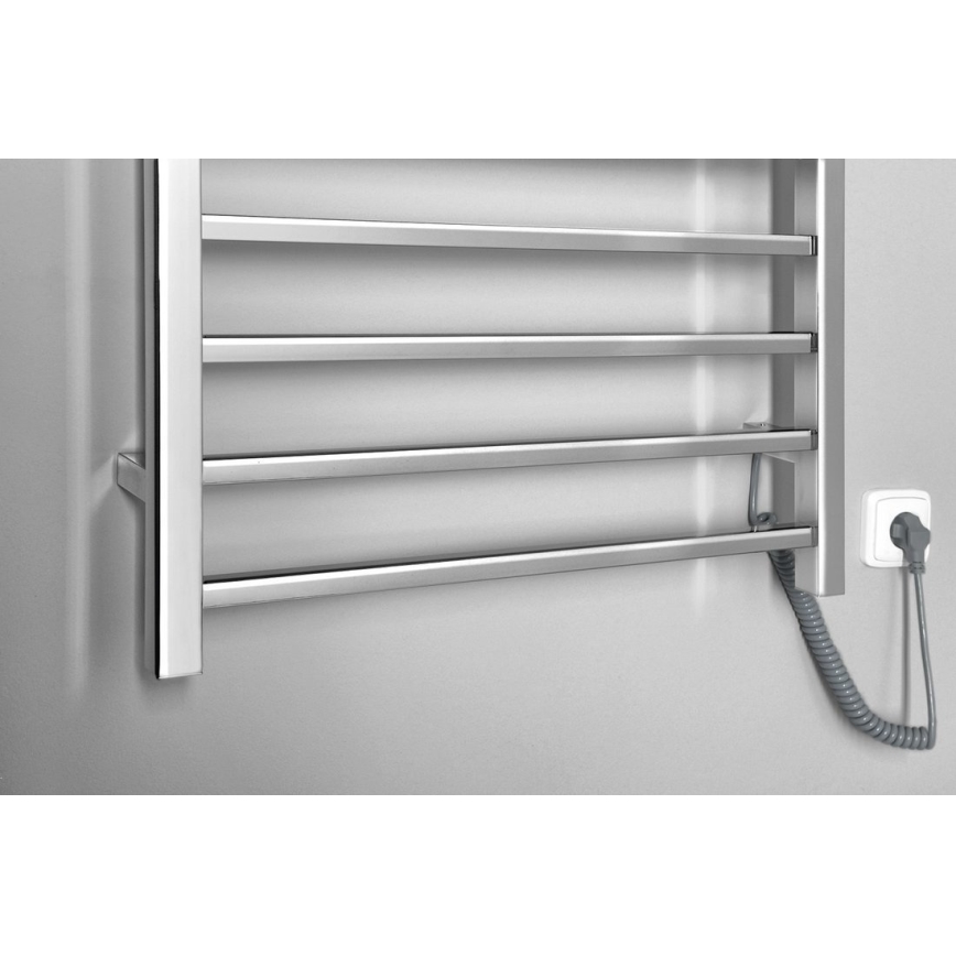 Sapho - Elektrische handdoekradiator ESKINADO 130 W 150 x 60 cm rvs/glanzend chroom