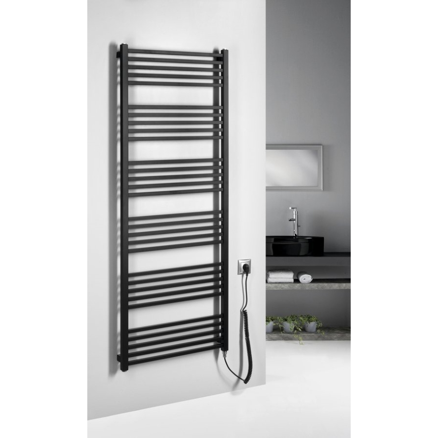 Sapho - Elektrische handdoekradiator METRO-E 800W 162x60 cm mat zwart