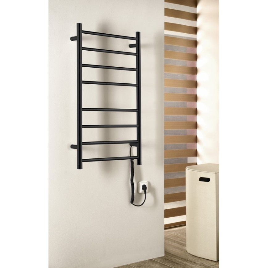 Sapho - Elektrische handdoekradiator REDONDO 75W 90x50 cm mat zwart
