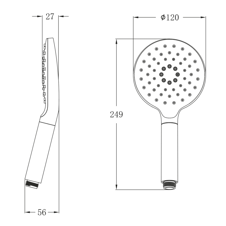 Sapho - Handdouche draaibaar glanzend chroom