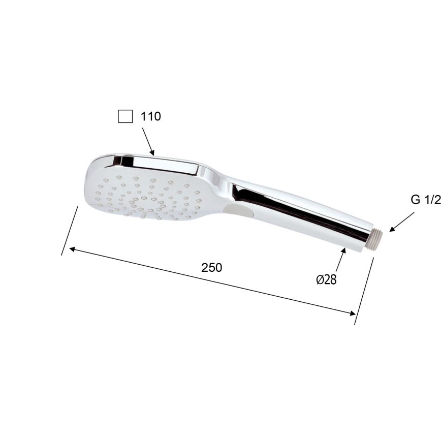 Sapho - Handdouche met knop glanzend chroom
