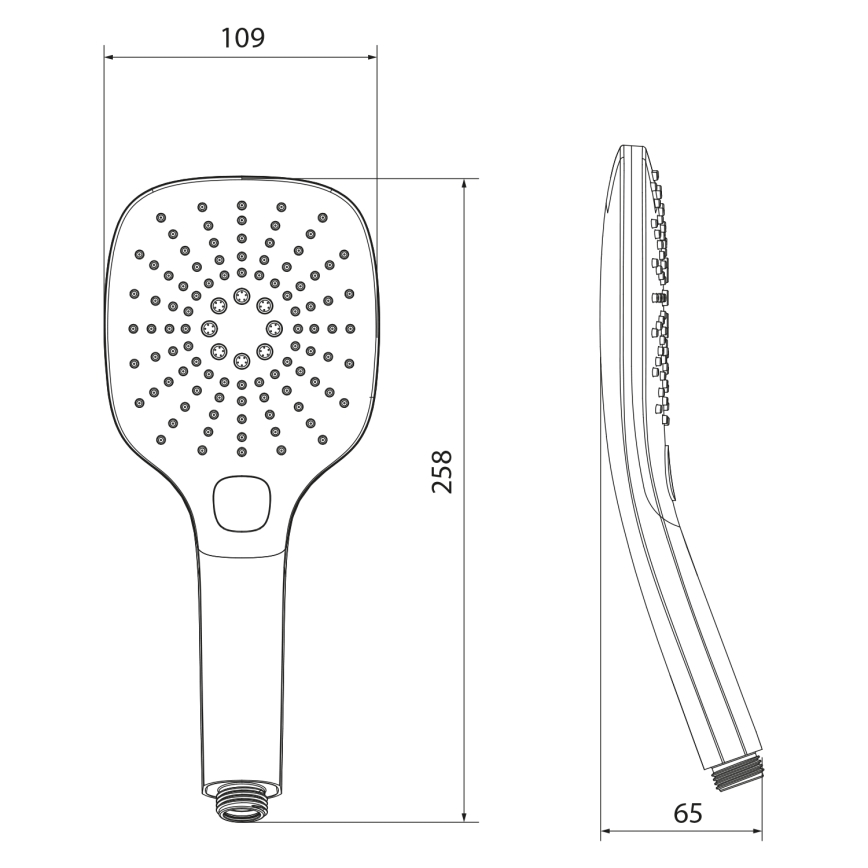 Sapho - Handdouche met knop mat zwart