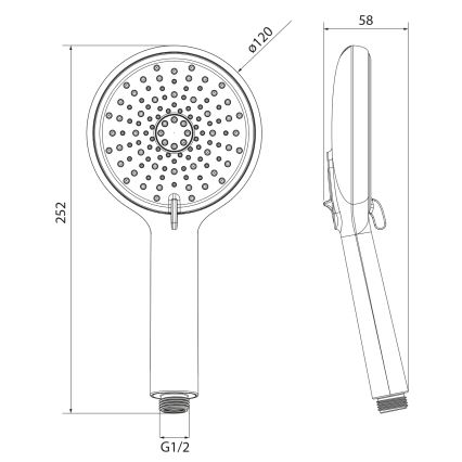 Sapho - Handdouche met spoelstand glanzend chroom