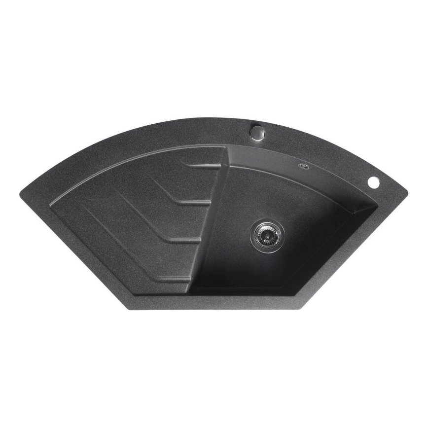 Sapho - Hoekspoelbak 114x57,5 cm graniet/zwart