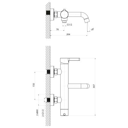 Sapho - Badkraan ICONIC mat zwart