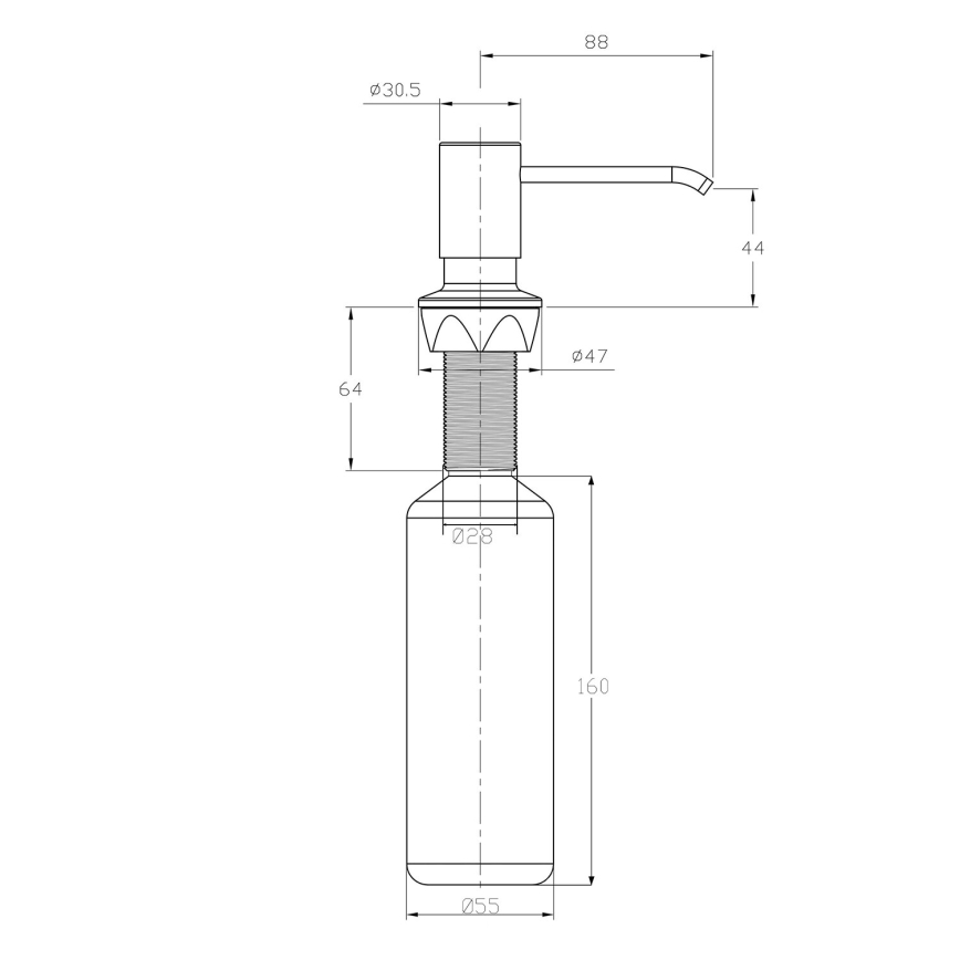 Sapho - Inbouw zeepdispenser glanzend chroom