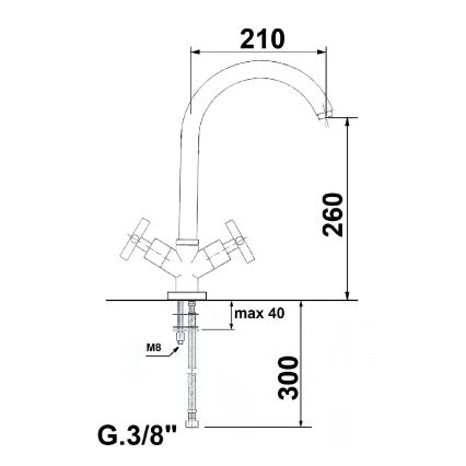 Sapho - Keukenkraan AXIA, glanzend chroom
