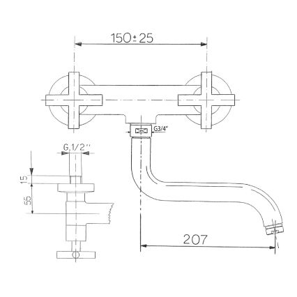 Sapho - Keukenkraan AXIA glanzend chroom