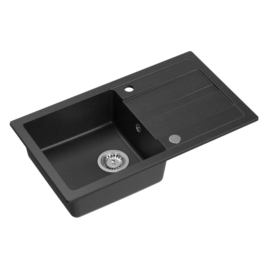 Sapho - Keukenspoelbak 77 x 44 cm graniet/zwart