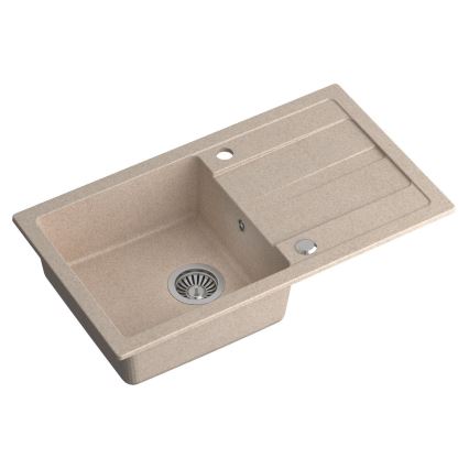 Sapho - Keukenspoelbak 77x44 cm graniet/beige