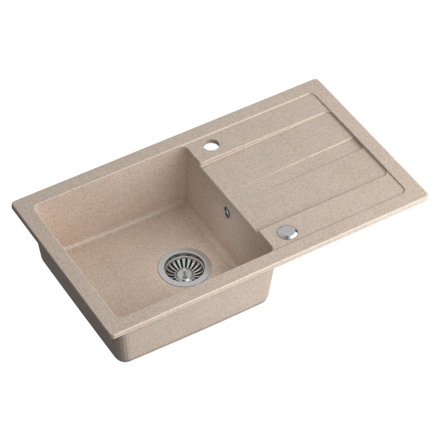 Sapho - Keukenspoelbak 77x44 cm graniet/beige