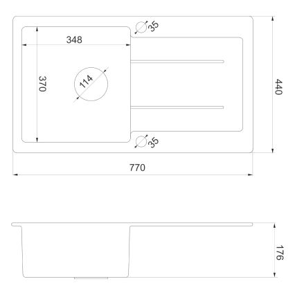Sapho - Keukenspoelbak 77x44 cm graniet/beige