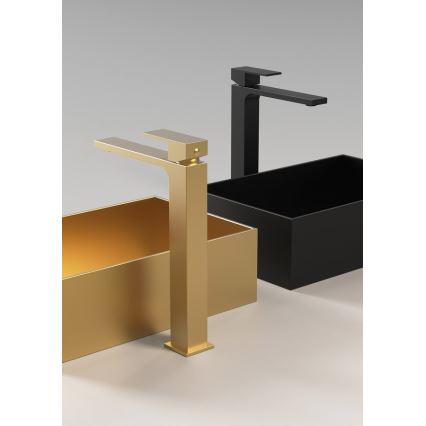Sapho - Kraan voor wastafel CUBEMIX 27,8 cm mat zwart