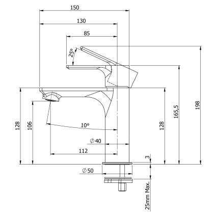 Sapho - Kraan voor wastafel PAX 16,5 cm glanzend chroom