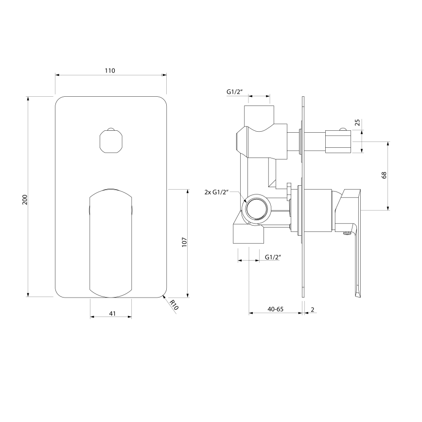 Sapho - MIXONA inbouw douchmengkraan, glanzend chroom