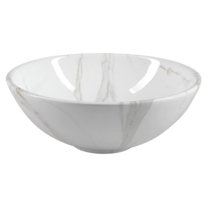 Sapho - Opbouwwaskom DALMA Ø 42 cm keramiek/Carrara/wit