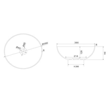 Sapho - Opbouwwastafel FORMIGO Ø 39 cm beton/roze