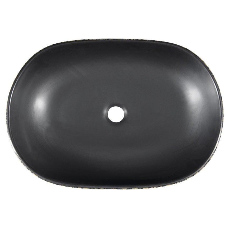 Sapho - Opbouwwastafel PRIORI 60x40 cm keramiek/zwart/blauw