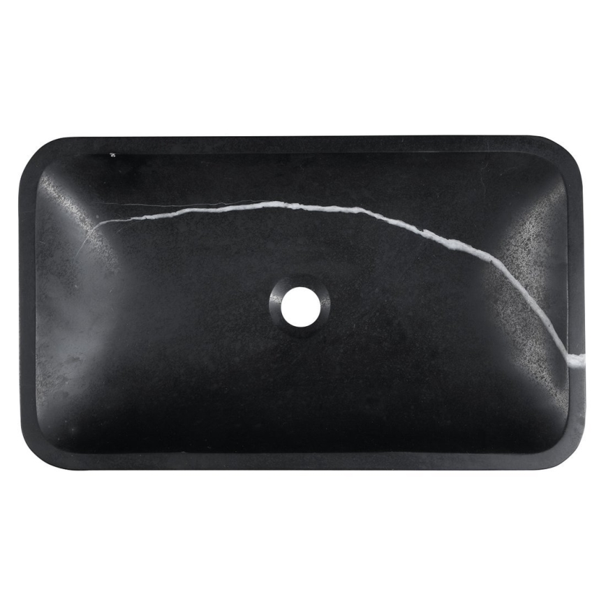 Sapho - Opzetwastafel BLOK 60x35 cm steen/mat zwart