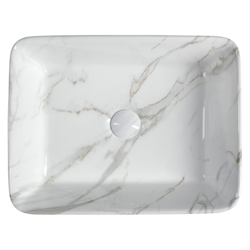 Sapho - Opzetwastafel DALMA 47,5 x 37,5 cm, keramiek/Carrara