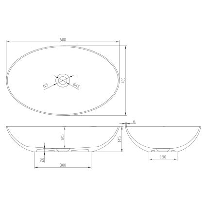 Sapho - Opzetwastafel FORMIGO 60x40 cm beton/bruin