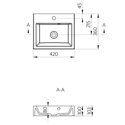 Sapho - Opzetwastafel ORINOKO 42 x 36 cm keramiek/wit