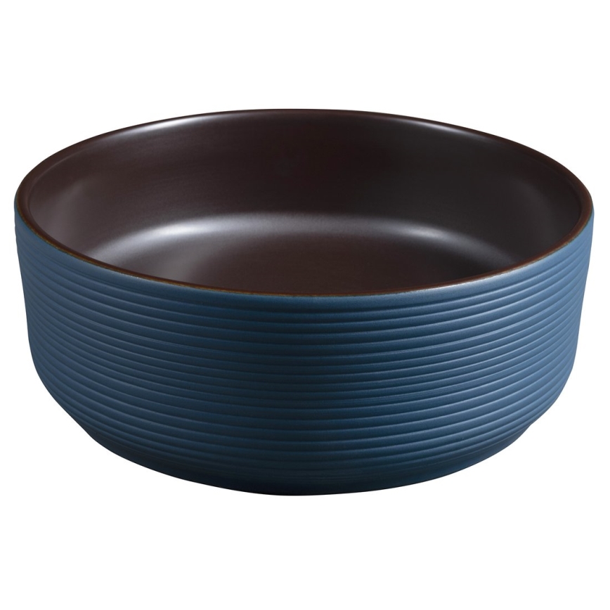 Sapho - Opzetwastafel PRIORI Ø 41 cm bruin/blauw