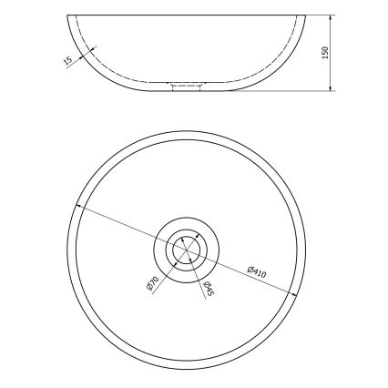 Sapho - Opzetwastafel PRIORI Ø 41 cm bruin/blauw