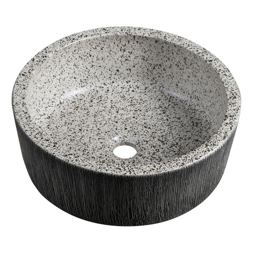 Sapho - Opzetwastafel PRIORI Ø 41 cm wit/grijs