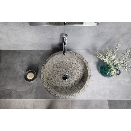 Sapho - Opzetwastafel PRIORI Ø 41 cm wit/grijs