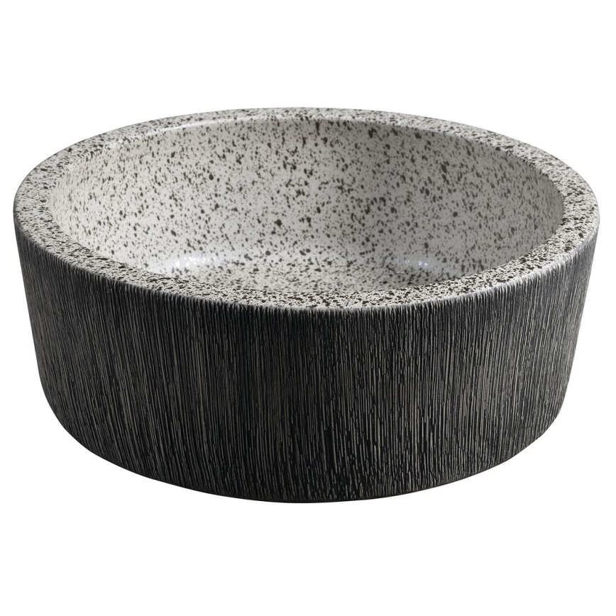 Sapho - Opzetwastafel PRIORI Ø 41 cm wit/grijs