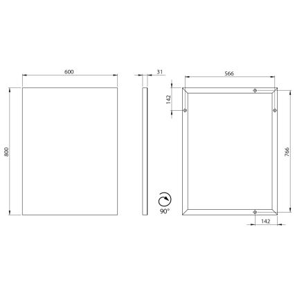 Sapho - Spiegel AROWANA 60 x 80 cm, glanzend chroom