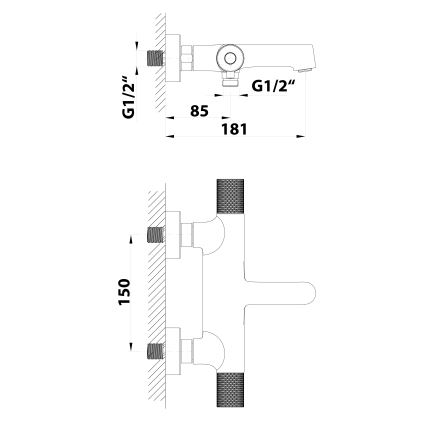 Sapho - Thermostatische badmengkraan SOLARIS mat zwart