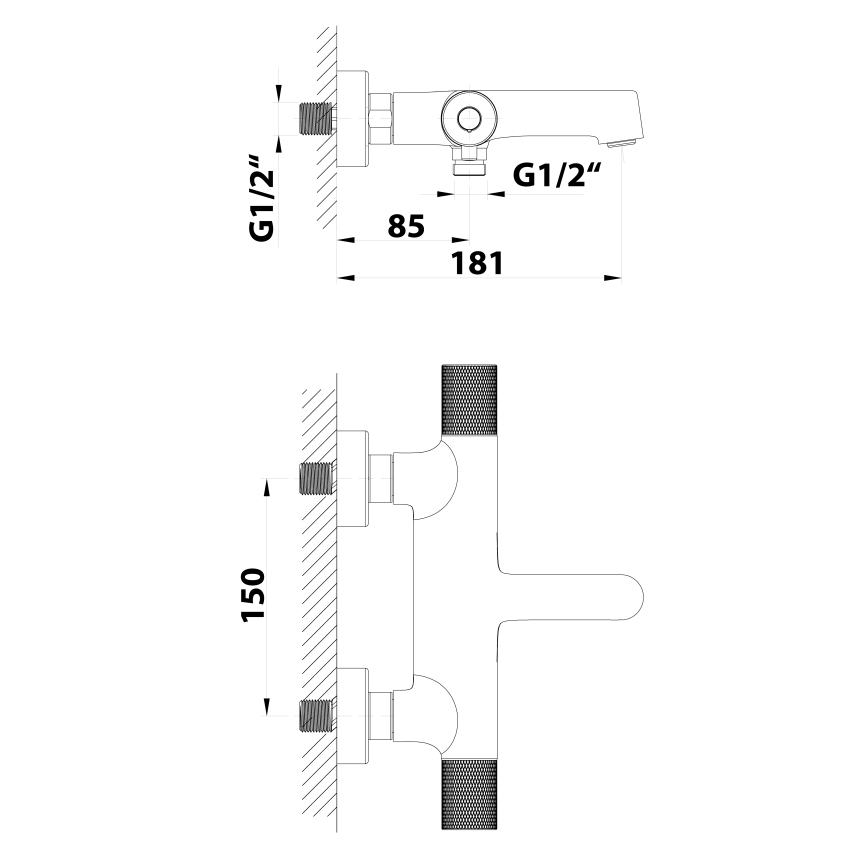 Sapho - Thermostatische badmengkraan SOLARIS mat zwart