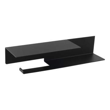 Sapho - Toiletrolhouder met plankje 9,5 x 35 cm mat zwart
