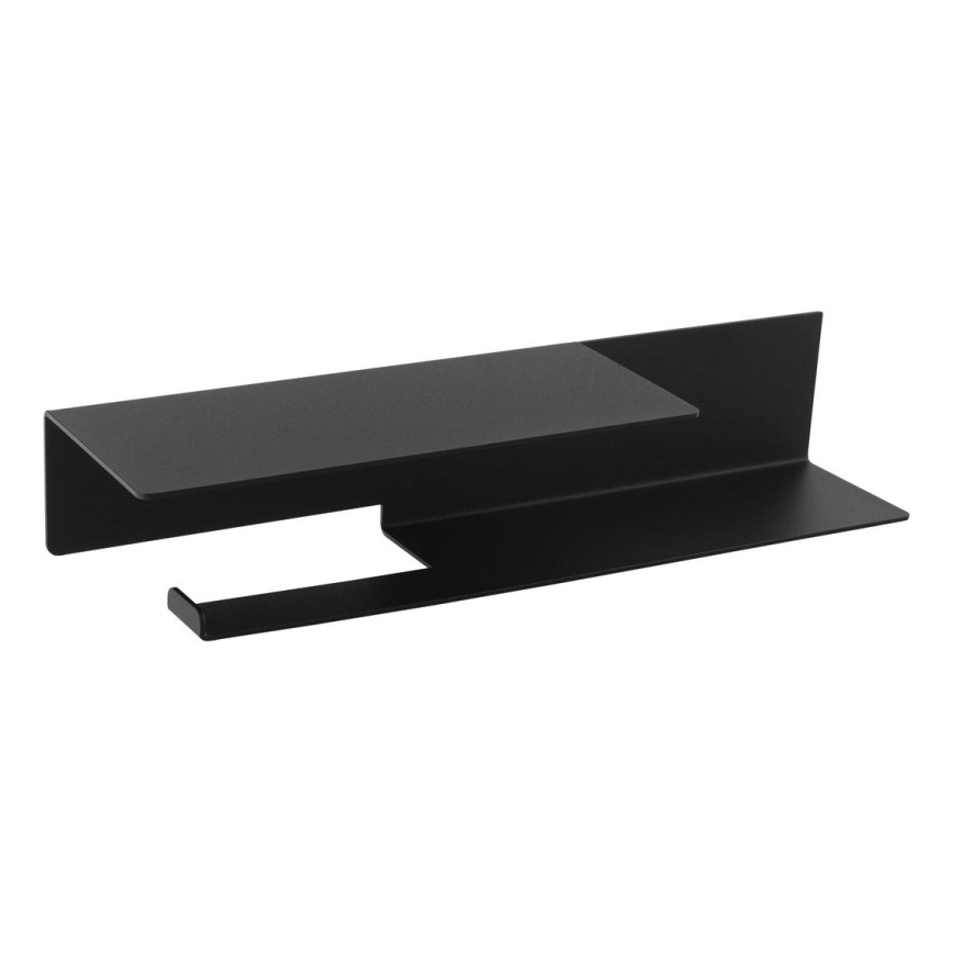 Sapho - Toiletrolhouder met plankje 9,5 x 35 cm mat zwart