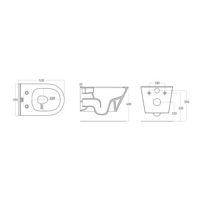 Sapho - Wandcloset met bidetdouche AVVA CLEANWASH keramiek/wit