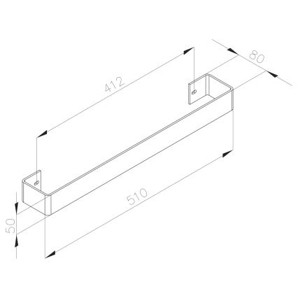 Sapho - Wandgemonteerde handdoekhouder COLONNA 8x51 cm geborsteld roestvrij staal