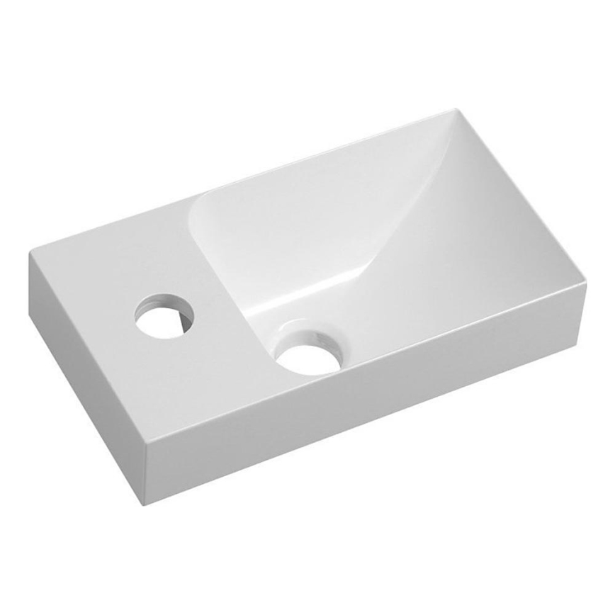 Sapho - Wandgemonteerde wastafel PICCOLINO 31x17 cm links/gietmarmer/wit