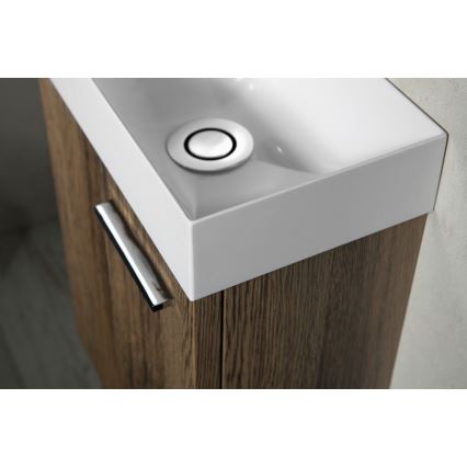 Sapho - Wandgemonteerde wastafel PICCOLINO 31x17 cm links/gietmarmer/wit