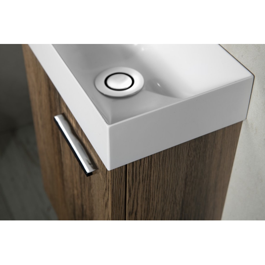 Sapho - Wandgemonteerde wastafel PICCOLINO 31x17 cm links/gietmarmer/wit