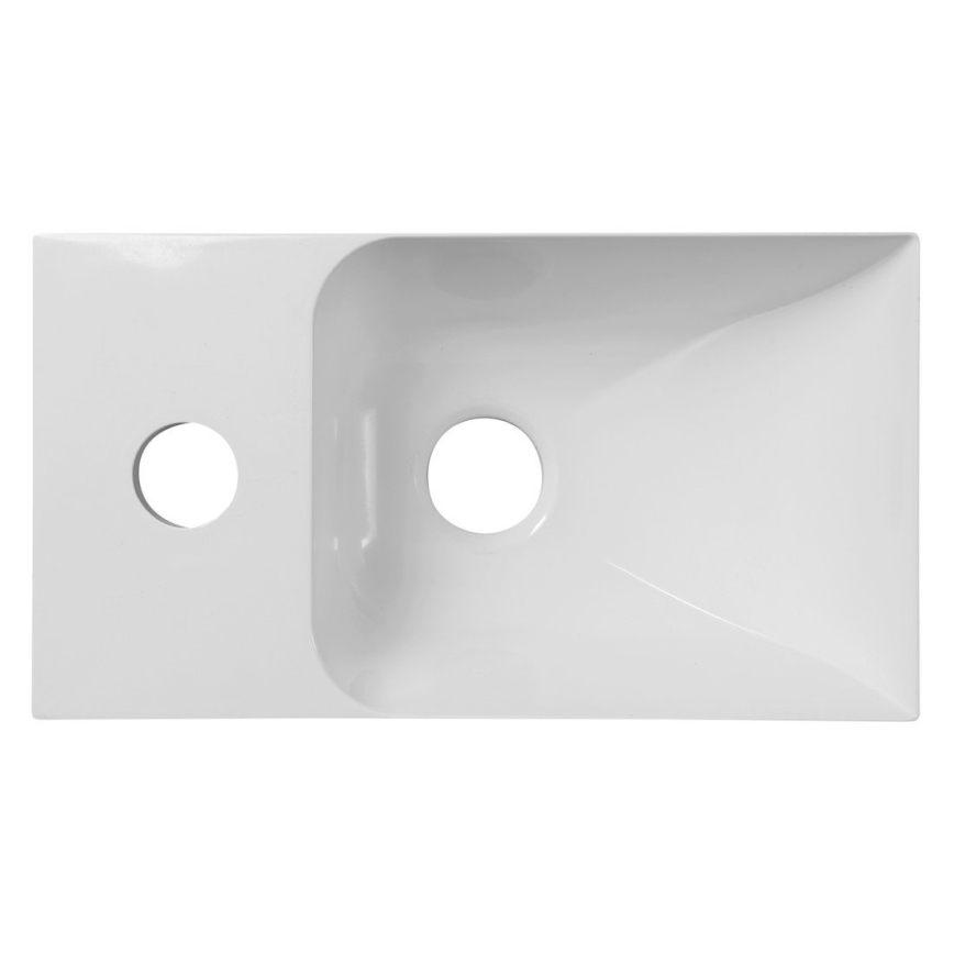 Sapho - Wandgemonteerde wastafel PICCOLINO 31x17 cm links/gietmarmer/wit