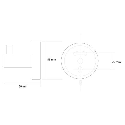 Sapho - Wandhaak X-ROUND 5,5x5 cm goudkleurig